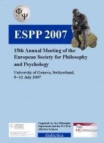 European Society for Philosophy and Psychology 15th Annual Meeting European Society for Philosophy and Psychology 15th Annual Meeting