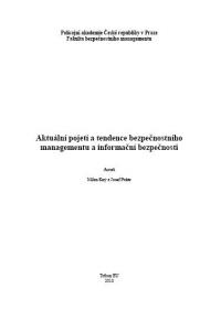 Aktuální pojetí a tendence bezpečnostního managementu a informační bezpečnosti